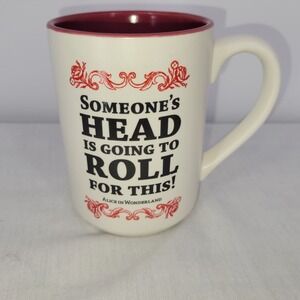 Disney Hallmark Alice in Wonderland Queen of Hearts Head Will Roll Coffee Mug